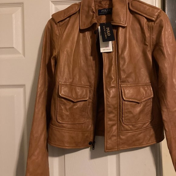 Ralph Lauren Polo Zip Front Lambskin Jacket - Picture 1 of 3